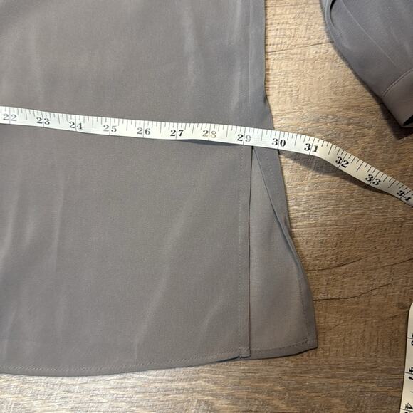 Susan Graver Gray Button Down Shirt - Picture 7 of 9